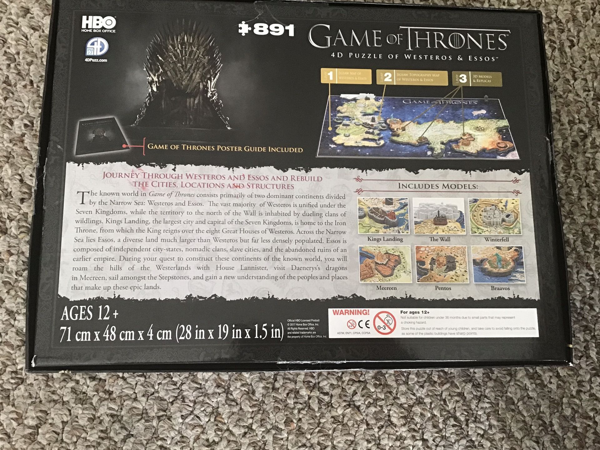 891 piece game of thrones 4D puzzle