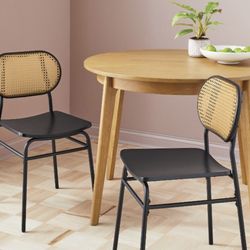 NEW Cane Back Dining Chairs – Black (Set of 2) | Room Essentials 