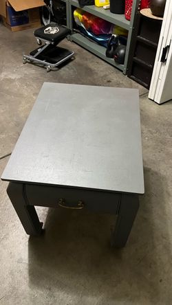 Gray End Table with Drawer