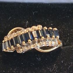 Saphire, Diamond Ring 14kyg