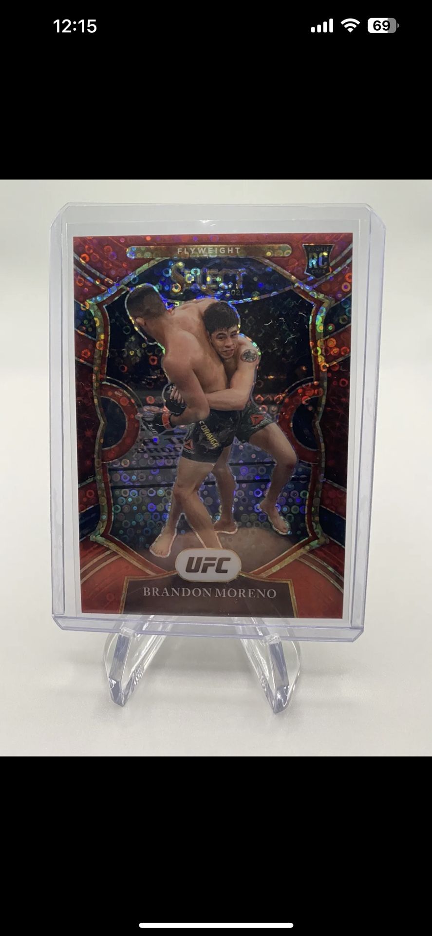 2021 PANINI SELECT UFC BRANDON MORENO RED DISCO PRIZM 81/199 CONCOURSE SP #96