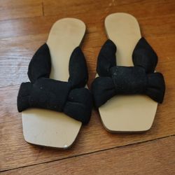 Black Bow Sandals Size 7