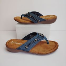 Minnetonka Women's Silverthorne 360 Thong Sandals Blue Denim - Sz. 8