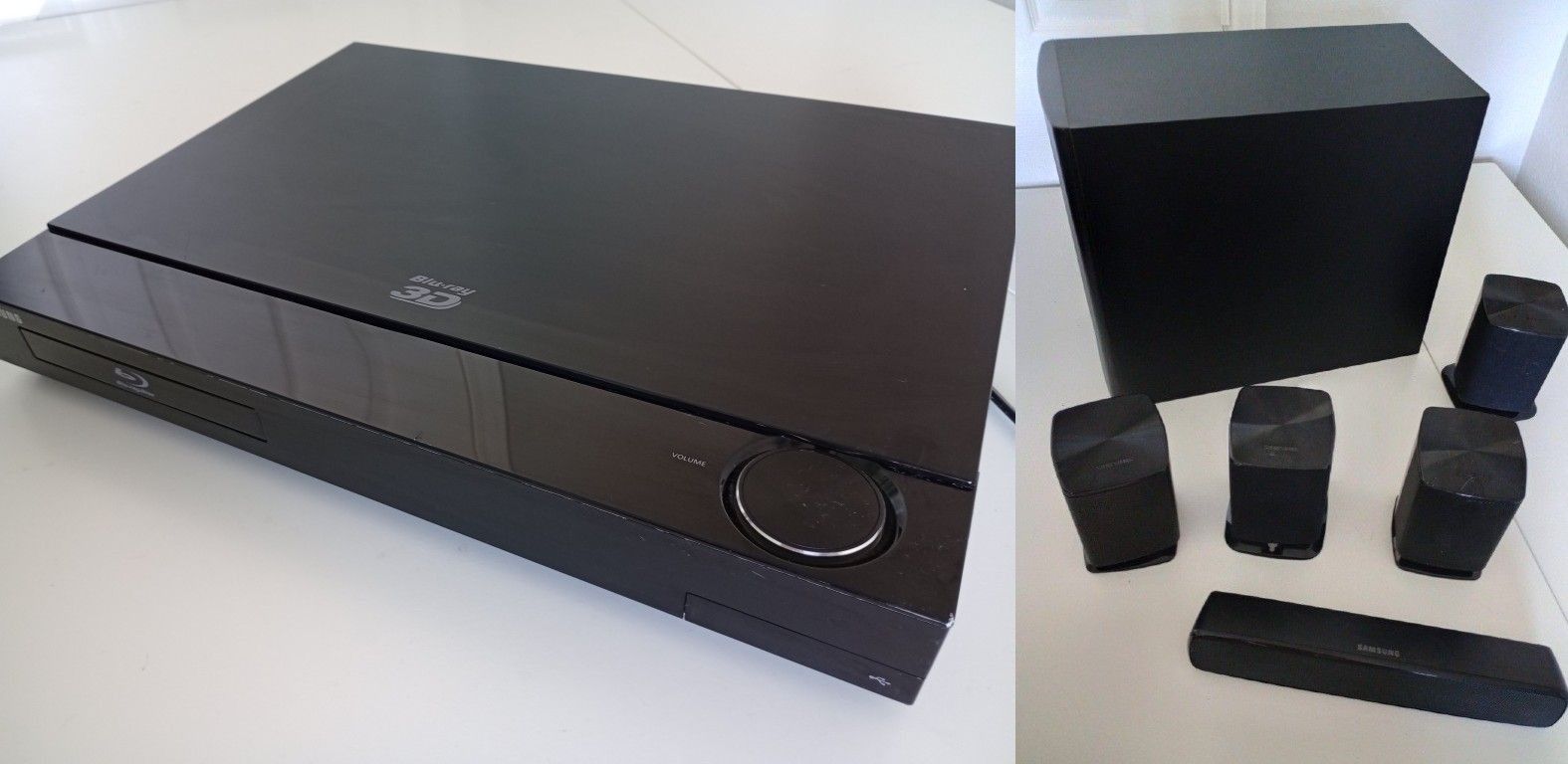 Samsung 1000-Watts 5.1-ch Blu-ray Home Theater System 3D. Receiver, 5 Speakers, Subwoofer. Remote Control &  Bluetooth Adapter. 