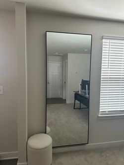 Full-Length Floor Mirror Black Thin Frame