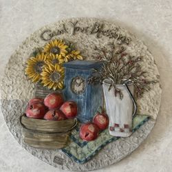 Evergreen Home and Garden “Count Your Blessings hanging wall plaque/GardenStone | Outdoor Safe