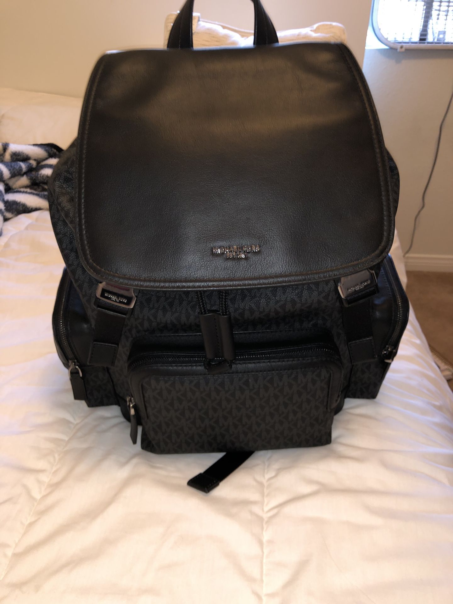 Michael Kors men’s Henry logo and leather backpack