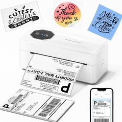 Wireless 4x6 Label Printer for Small Business and Shipping Packages, Compatible with iPhone Android Windows Mac, Amazon, USPS, UPS, White