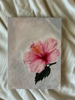 Pink Hibiscus Painting