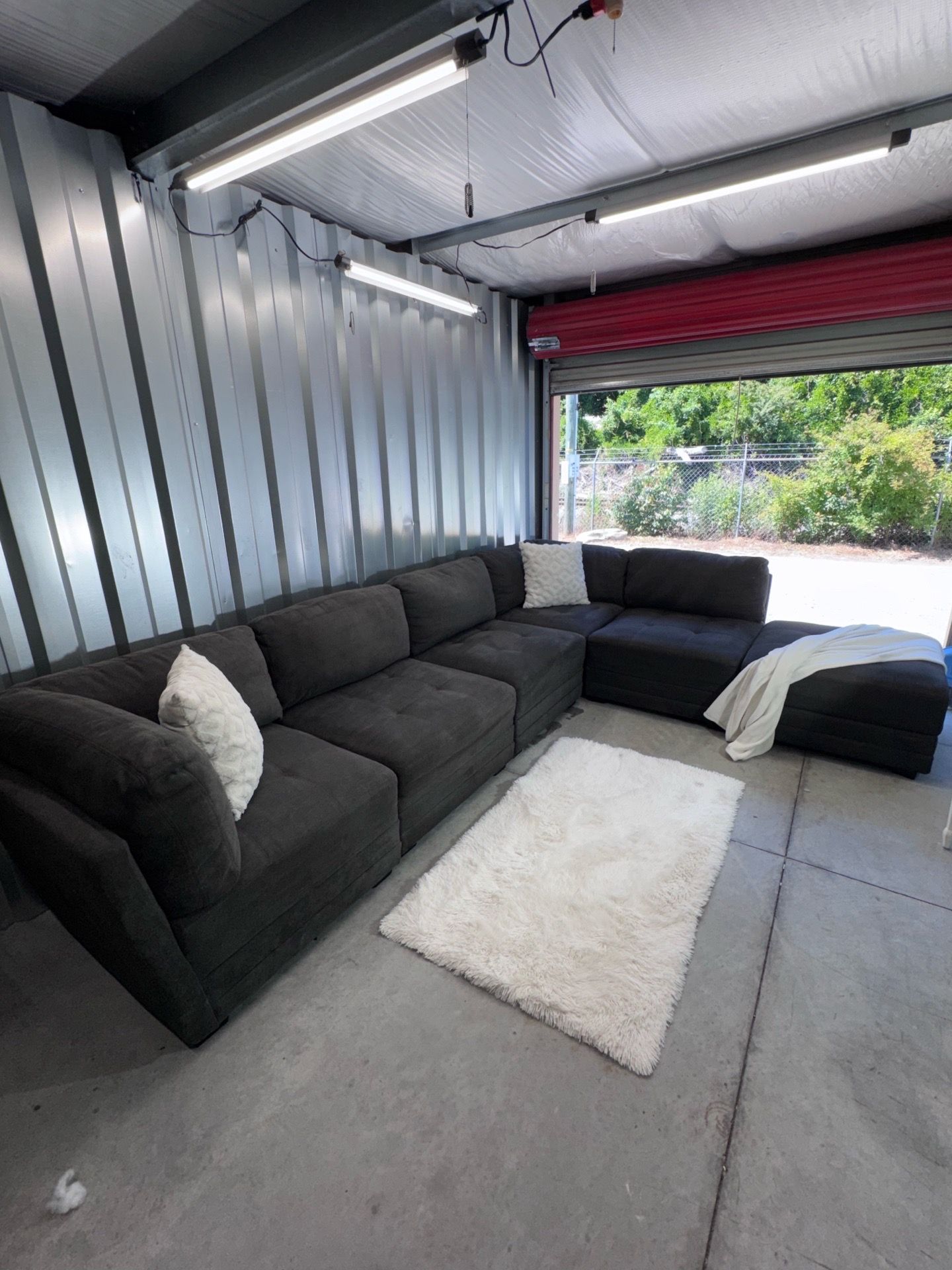 (Delivery) 6pc Modular Sectional Sofa / Couch with Storage Ottoman