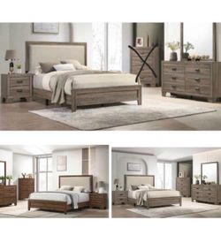 4- Pc Bedroom set Dresser,Mirror  Nightstand (1) Queen size bed frame  Not including Mattress and Box Sp