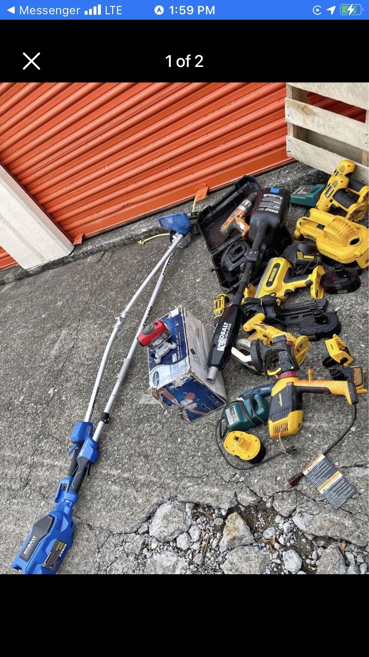 Drills Paint Sprayer Hedge Trimmer Band Saw 2 Nail Guns Weed Wacker And Vacuum + Whole Hair Clipper Set