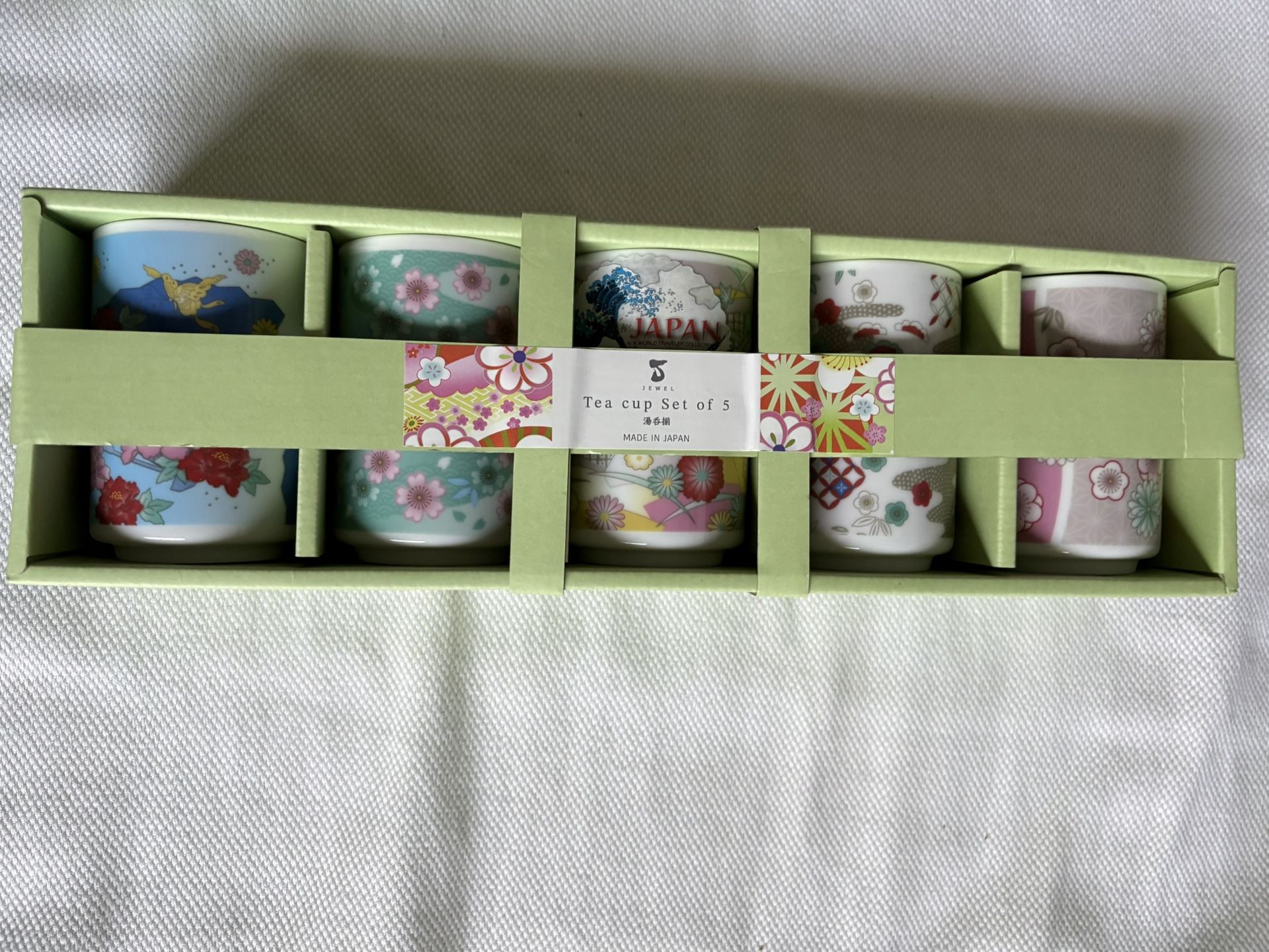 Floral Tea Cup Set Of 5 Made In Japan