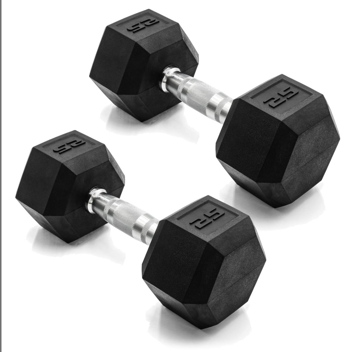 50lb Coated Hex Dumbbells, 25x2, Part Of 150lb Set