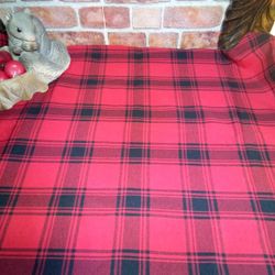 Fabric Tablecloth Holiday Farmhouse Plaid Checkered Rectangle Gingham HUGE

