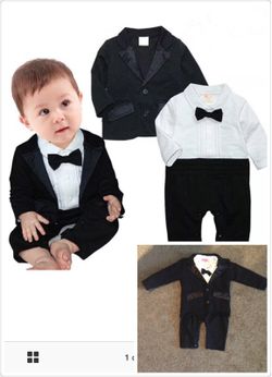 Baby boy clothes gentlemen coat & romper bodysuits set