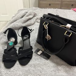 woman shoes and handbag