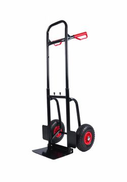 Heavy Duty Manual Truck with Double Handles 330 lb Steel Trolley 10 "Rubber Wheels