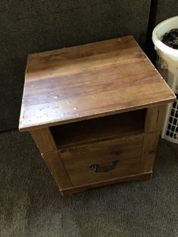 Wooden night stand desk with drawer