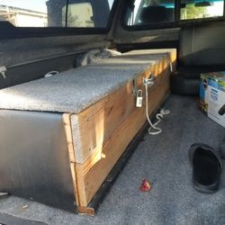 Sturdy Wooden/carpeted Tool Box Bench
