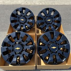 20” Chevrolet SILVERADO Oem Wheels In New Gloss Black Powder Coat HD2500 HD3500