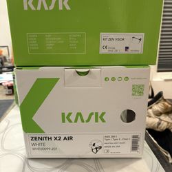 New KASK Zenith X2 Air White hard Hat With Strap And Face Shield 