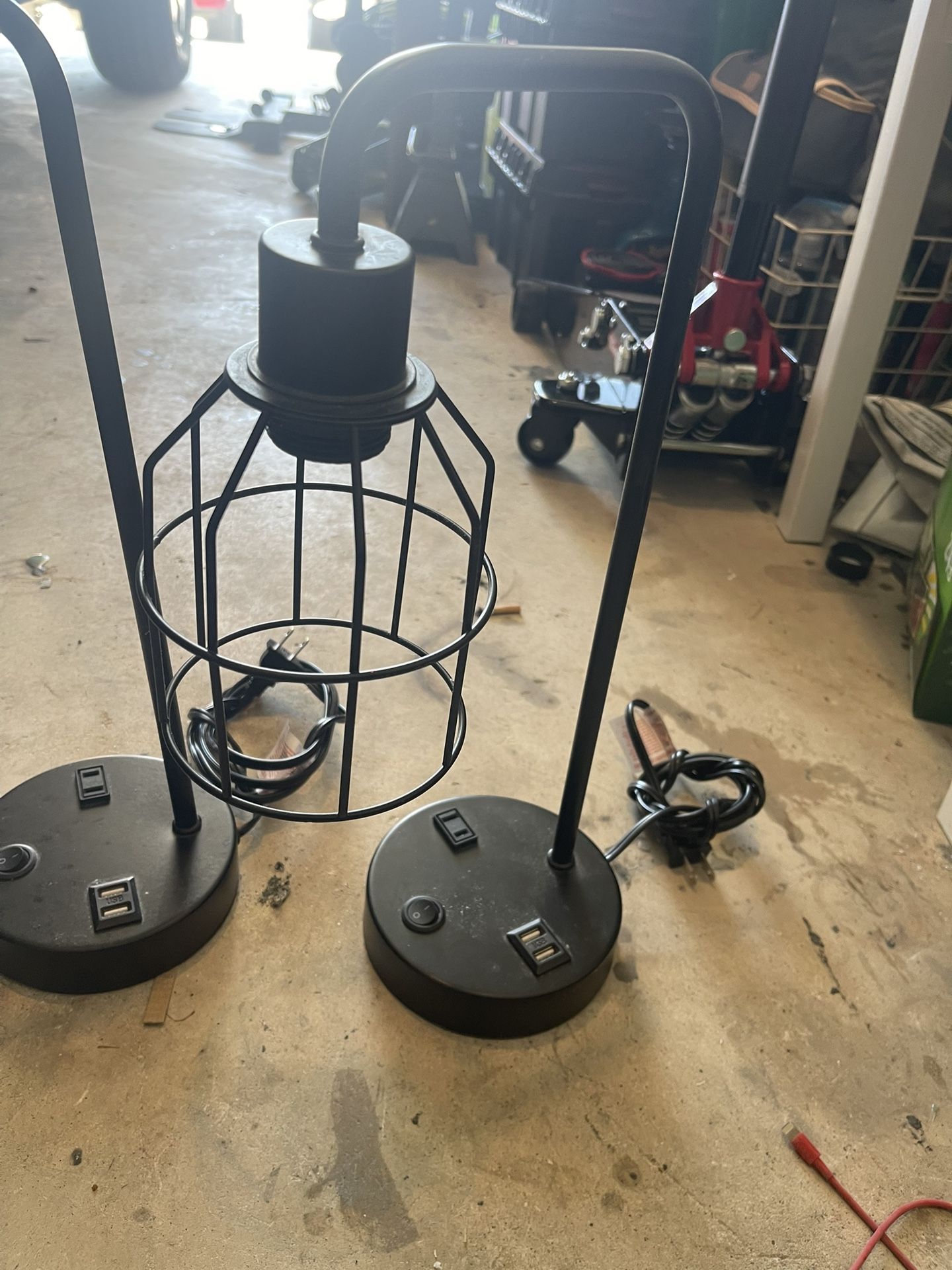 Pair Of Table Lamps With Two USB Plugs And An Electric Plug Alsopending Pick Up