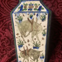 Antique 19th Century Qajar Persian Deer Vase