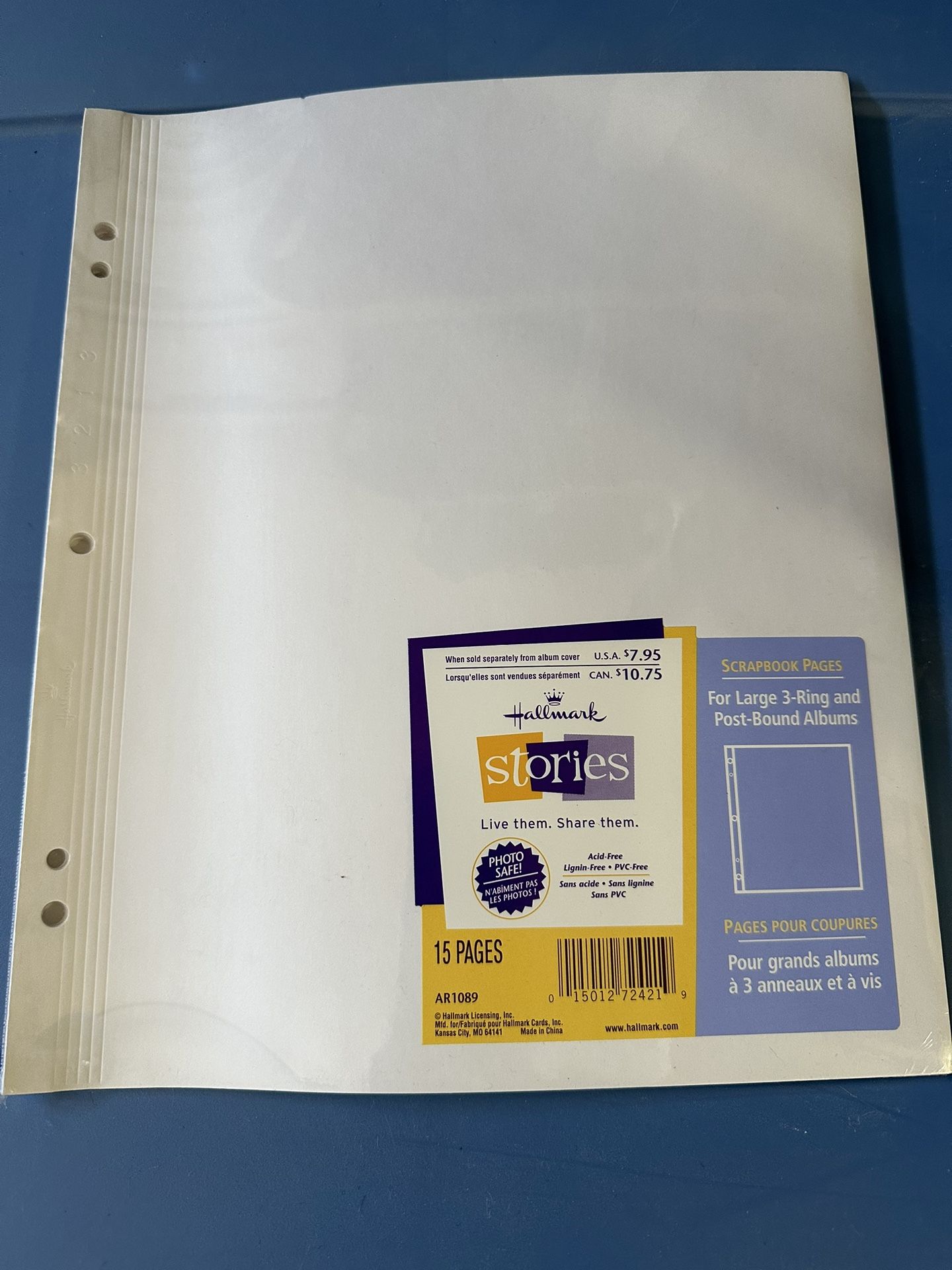 Hallmark Scrapbook Pages For Large Three Ring Albums Brand New 15 Pgs