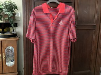 Adidas Navy Red White Stripped Golf Shirt