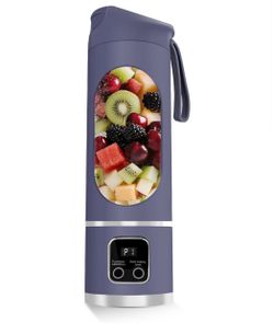 Lilogi 500ML Portable Smoothie Maker Cup with 12-Blade USB-C Juicer (Purple)