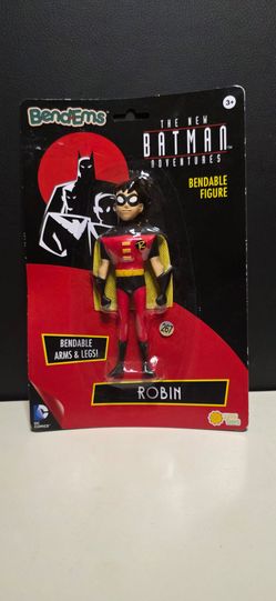 Vintage Batman Adventures Robin Bend-Ems Figure – 1990s ToyBiz / JusToys – Sealed