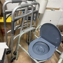 NEW 2 Walkers And portable Elderly Senior Toilet