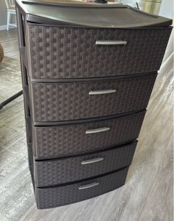 Brown plastic drawer
