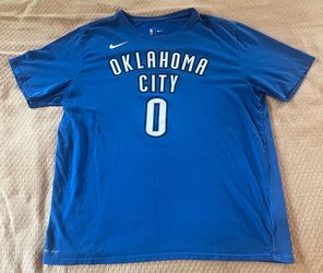 Men’s Russell Westbrook #0 Oklahoma City Thunder Nike Dri-FIT Name & Number T-Shirt Blue