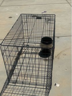 Large Folding Dog Crate w/ Tray & Water Bowl