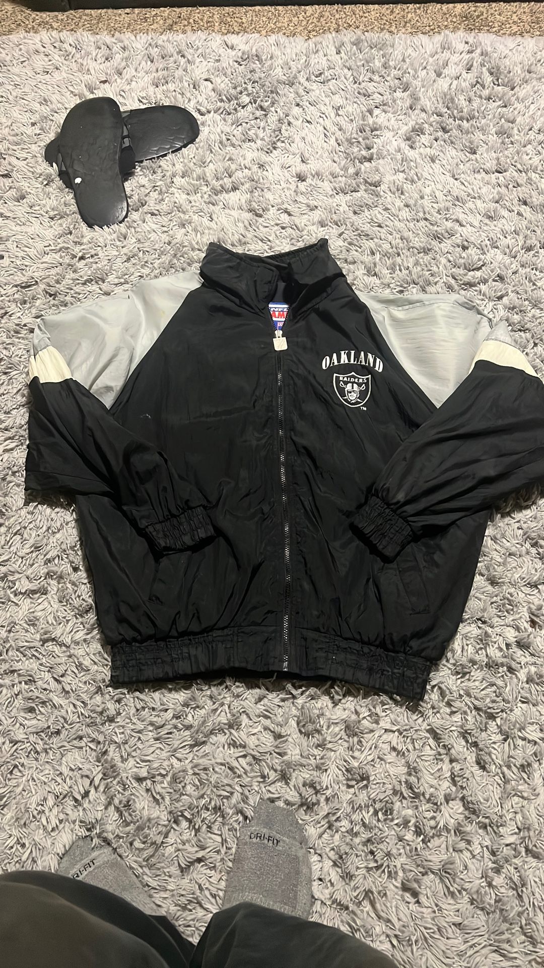 Mens Vintage Oakland Raiders Zip Up