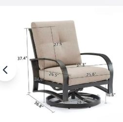 Outdoor Swivel Patio Chair with Cushions