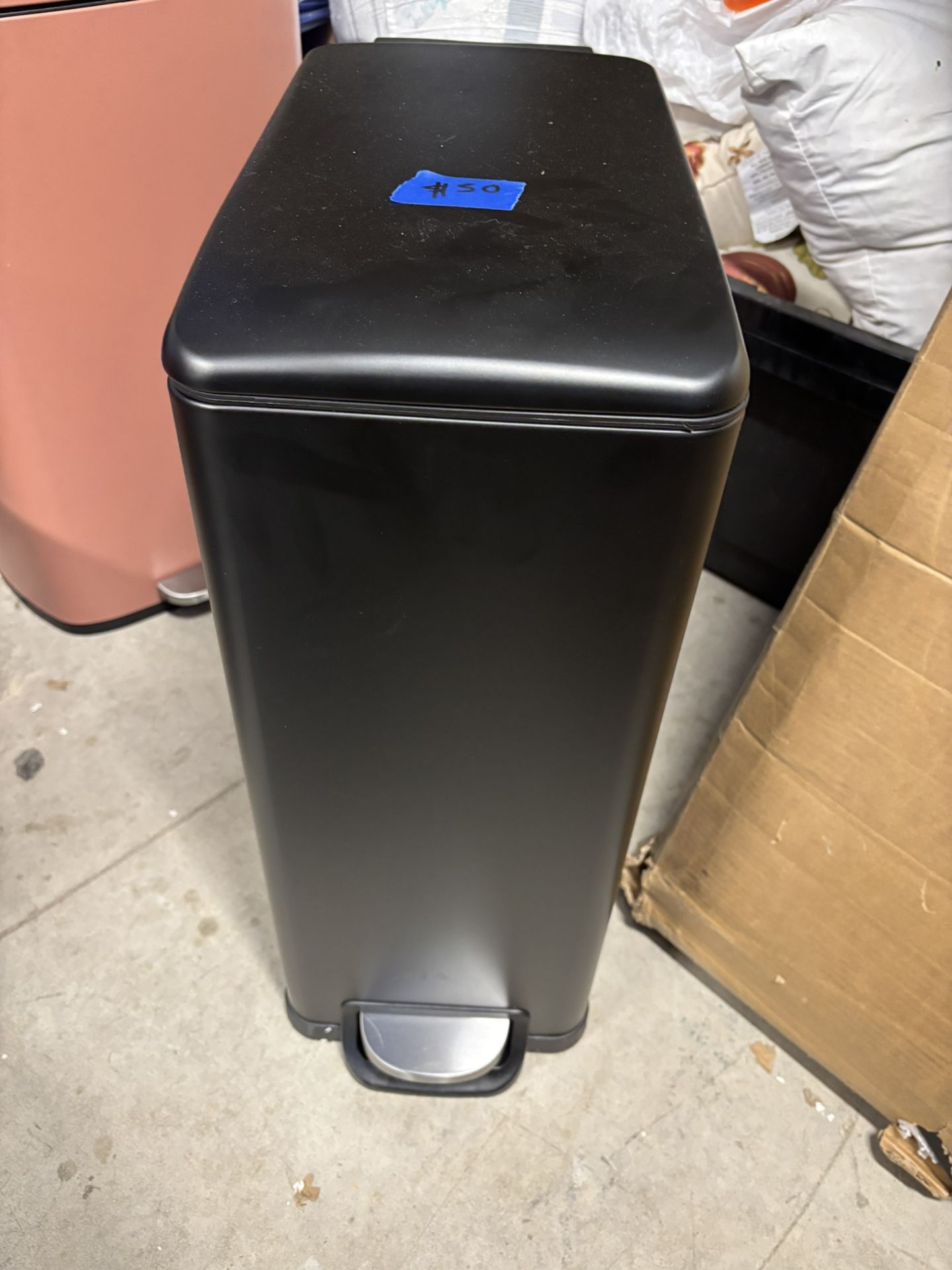 New Rectangle Black Single Bin Trash Container