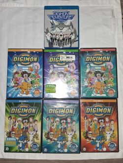 Digimon Volumes 1-6 DVDs + Digimon 6 movie Blu Ray