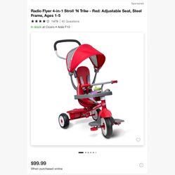 Radio Flyer Push Care / Tricycle 