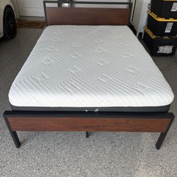 Full Size Bed Frame And Brand New Mattress 