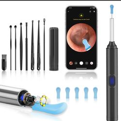 Black or white ai ear wax removal tool with camera