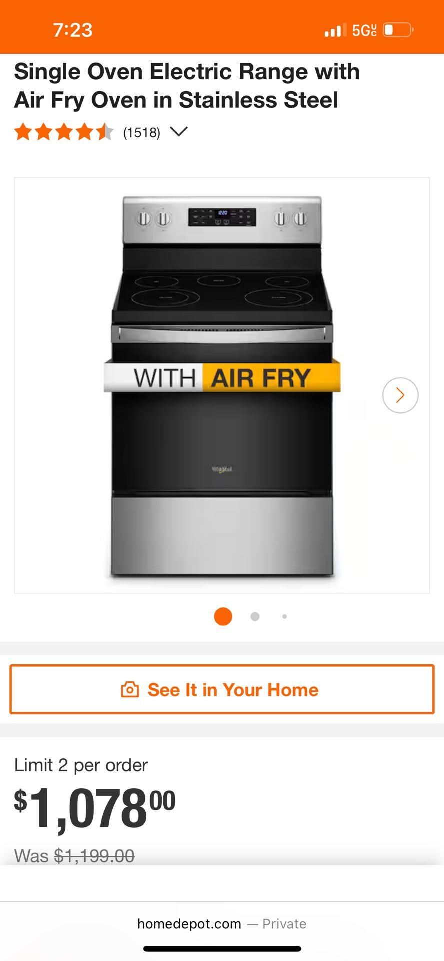 Whirlpool Range Oven
