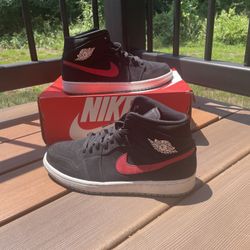 Jordan 1 mid multi-color swoosh black