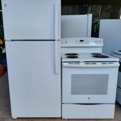 GE REFRIGERATOR AND GE ELECTRIC STOVE,  FREE DELIVERY AND INSTALLATION, 90 DAYS WARRANTY 