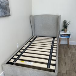 Twin Bed Frame And Side Table 