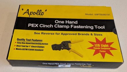 Apollo One-Hand PEX Cinch Clamp Tool 3/8"–1" with LED – 69PTBJ0010C