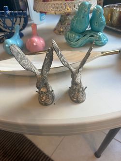 Pair of Silver Eagle Figurines