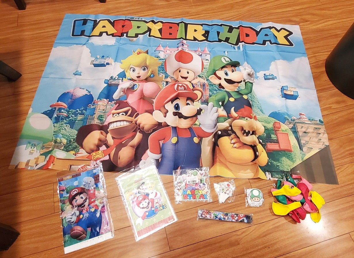 Super Mario Birthday Party Supplies, Super Mario Party Decorations Set
